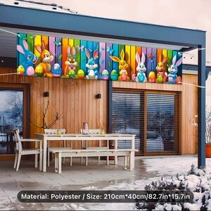 Colorful Easter Bunny Backdrop